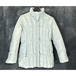 1 Madison Jacket Women's S  Light Green Down Puffer Coat Full Zip Snap Button